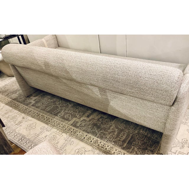 Modern Caracole Modern Taupe and Ivory Textured Cigar Club Sofa For Sale - Image 3 of 6