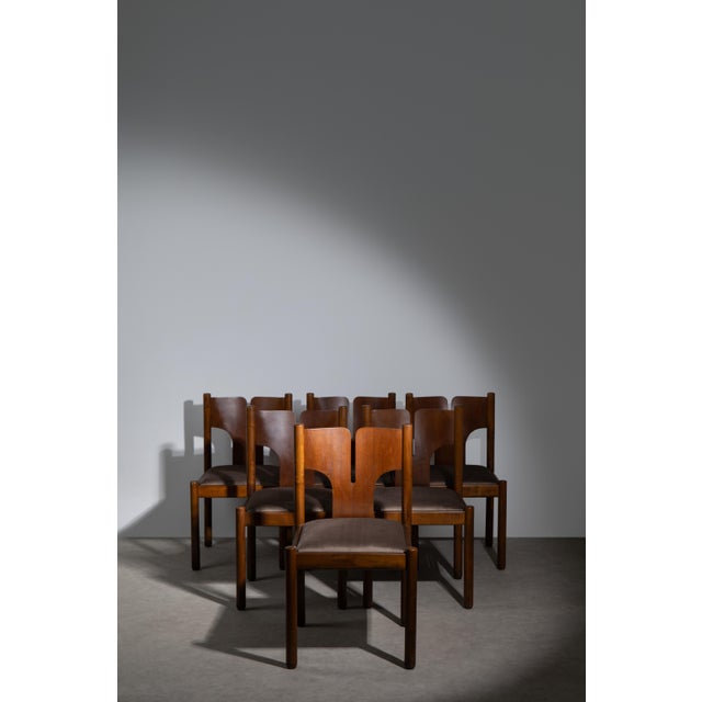 Mid-Century Modern Vintage Italian Chairs from Mobilgirgi, 1970s, Set of 6 For Sale - Image 3 of 16
