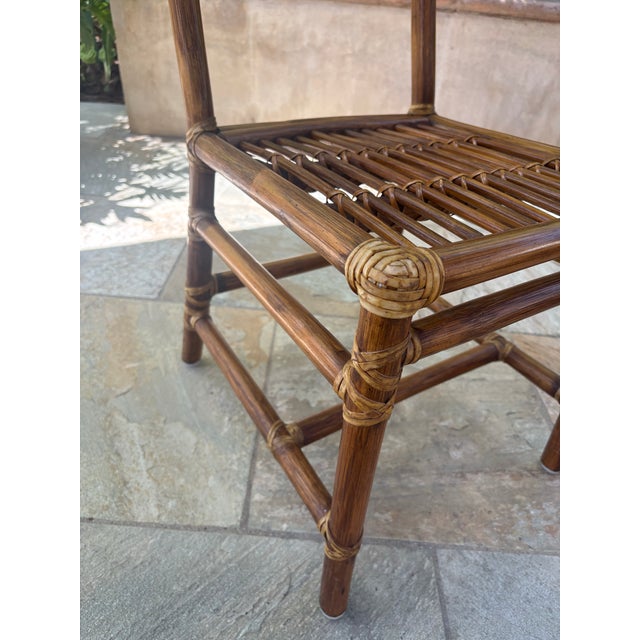 1970s McGuire Bamboo & Rattan Side Chairs (2) For Sale - Image 12 of 12