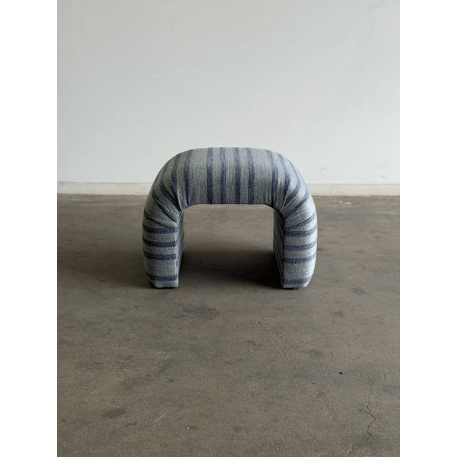 Mid-Century Modern Handcrafted Striped Waterfall Stool For Sale - Image 3 of 12