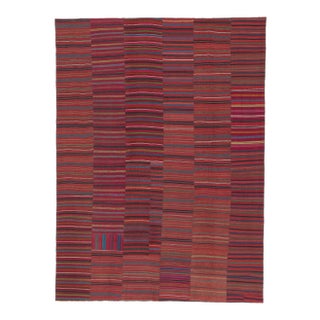 Vintage Turkish Striped Kilim Rug - 08'06 X 11'07 For Sale