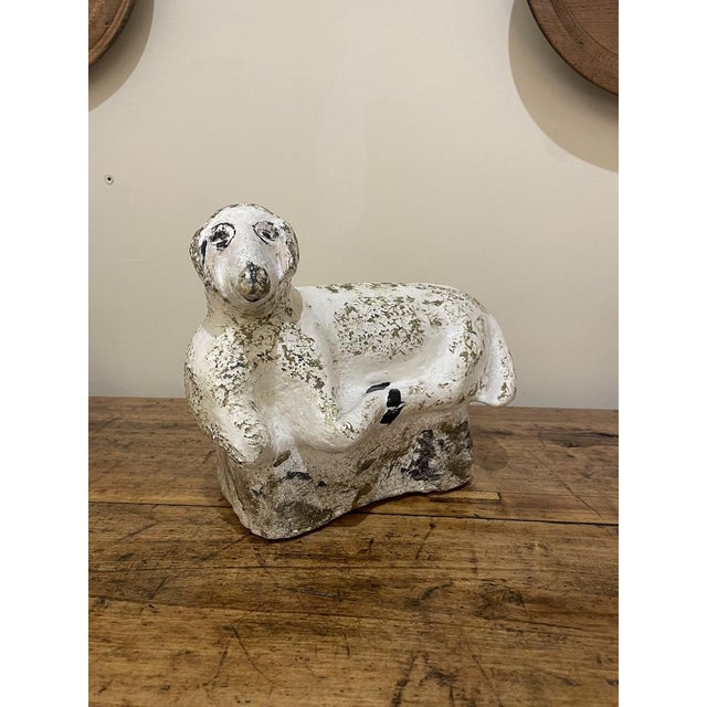 Hand Painted Sheep in Concrete, Early 20th Century For Sale - Image 4 of 14