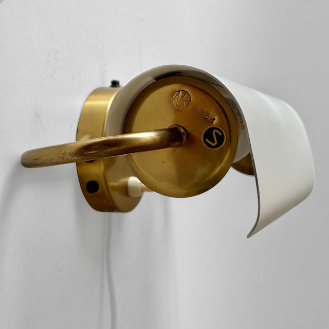 1950s Vintage Wall Lamp in Brass and Steel by Bertil Brisborg for Nordiska Kompaniet, Sweden, 1950s For Sale - Image 5 of 12