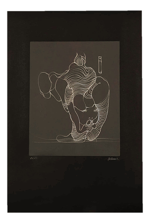Hans Bellmer, Woman Swallowing a Snake, 1972, Hand-Signed Etching