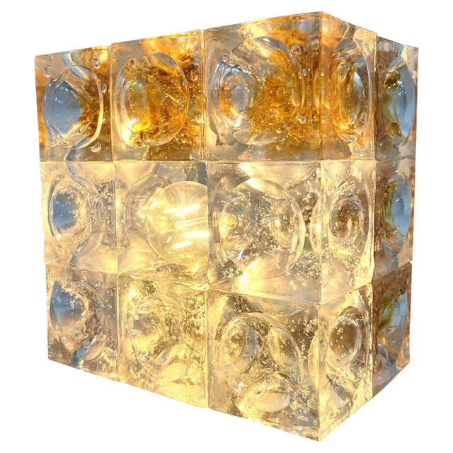 Sculptural Poliarte Table Lamp in Glass Cubes attributed to Albano Poli, 1960s For Sale
