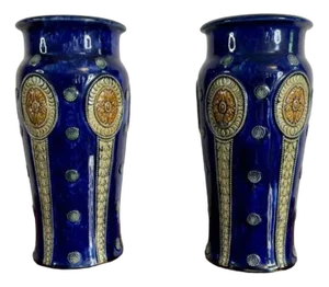 Large Antique Vases by Ethel Beard for Royal Doulton, 1900, Set of 2