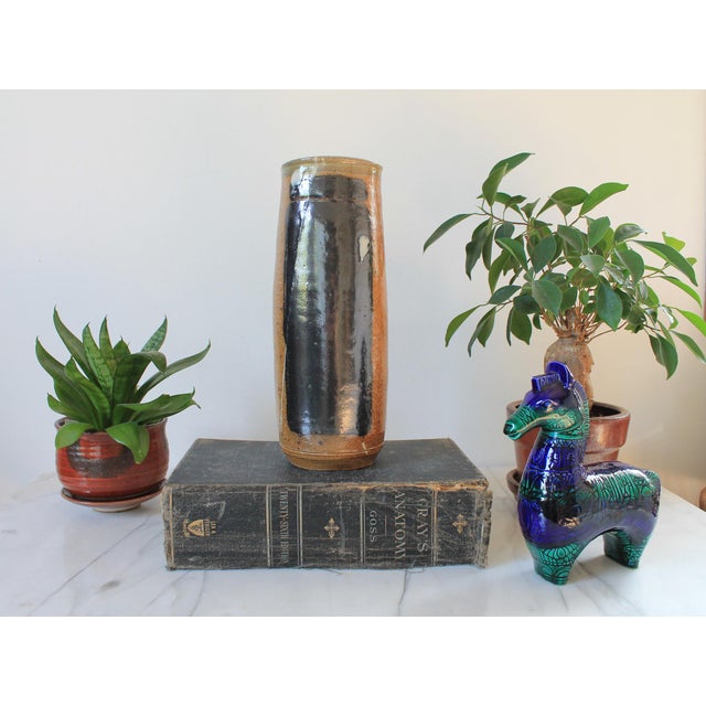 Mid-Century Modern Vintage Studio Art Pottery Vase For Sale - Image 3 of 9