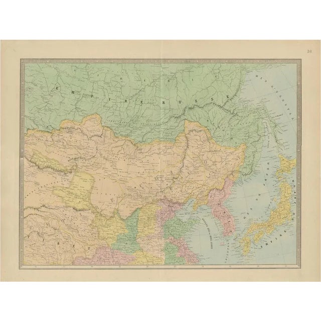 Antique Map of China with Japan and Korea Eastern Asia by Andriveau-Goujon, 1860 For Sale - Image 10 of 10
