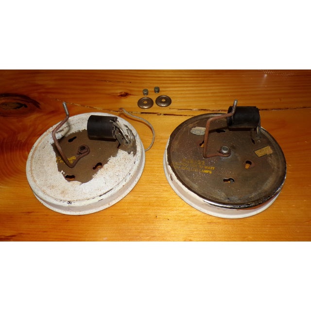 Vintage Art Deco Round Ceiling Light Fixture Milk & Clear Glass Shade For Sale - Image 18 of 18