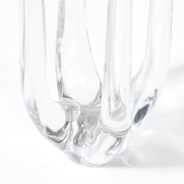 Mid-Century Crystal & Brass Amorphic Four Arm Candelabra Signed Schneider For Sale - Image 10 of 10