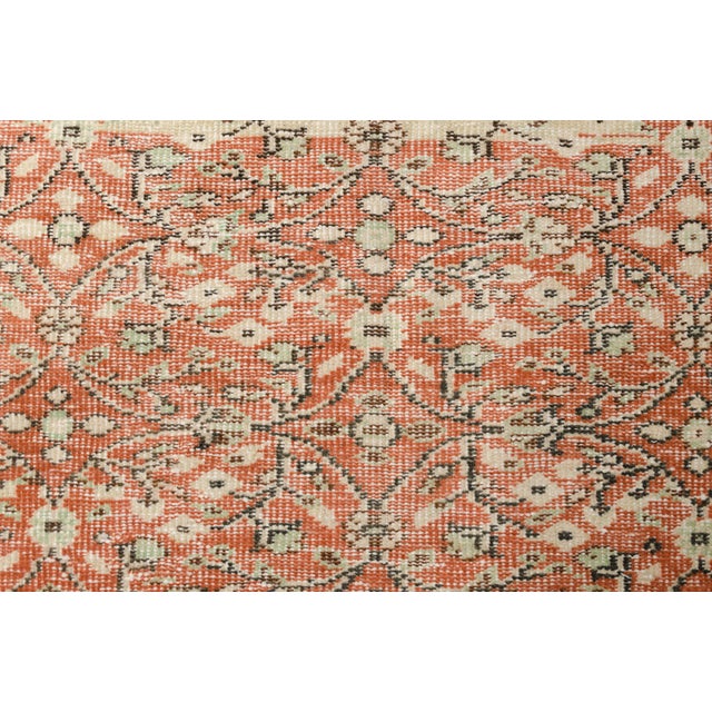 Vintage Turkish Area Rug, Floral Anatolian Design, Handwoven Wool For Sale - Image 10 of 10