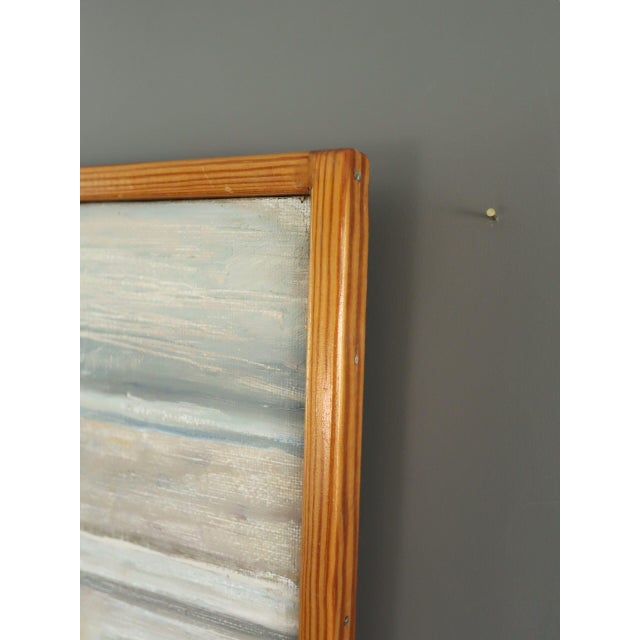 Textile 1968 Mid-Century Modern 'The Fireplace' Vintage Swedish Expressive Interior Oil Painting, Framed For Sale - Image 7 of 13