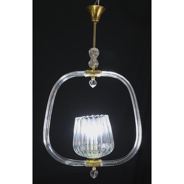 Amazing Art Deco chandelier attribuited to Ercole Barovier made by the glassworks Barovier & Toso in the 1940s-1950s. The...