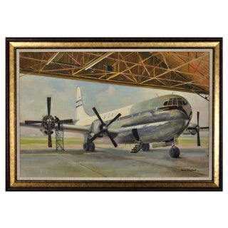 David Shepherd, Boac Boeing 377 Stratocruiser, 1953, Oil on Canvas, Framed For Sale