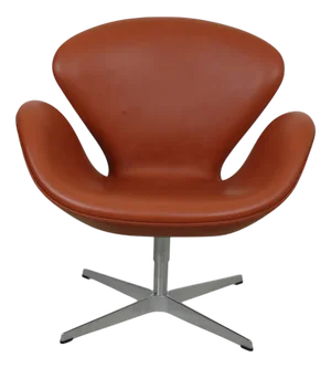 Swan Chair in Cognac Aura Leather by Arne Jacobsen, 2000s