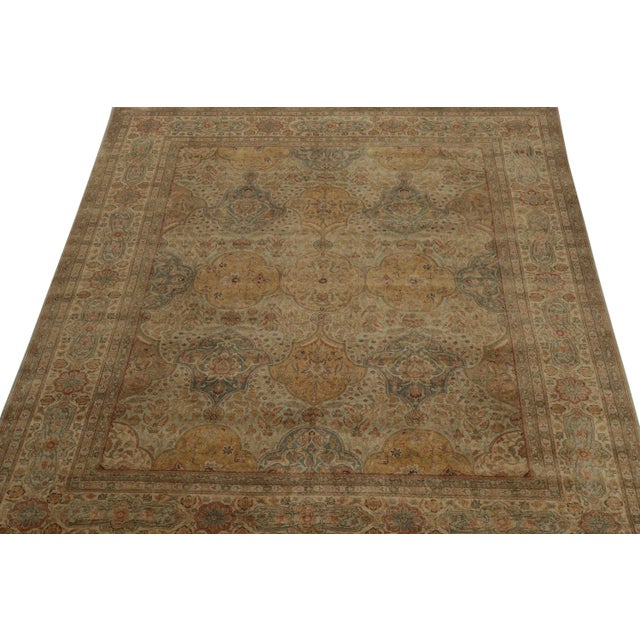 Traditional Rug & Kilim’s Classic Style Rug With Gold, Beige and Green Floral Patterns For Sale - Image 3 of 7