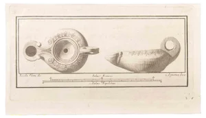 Carlo Pignatari, Oil Lamp with Decoration, Etching, 18th Century