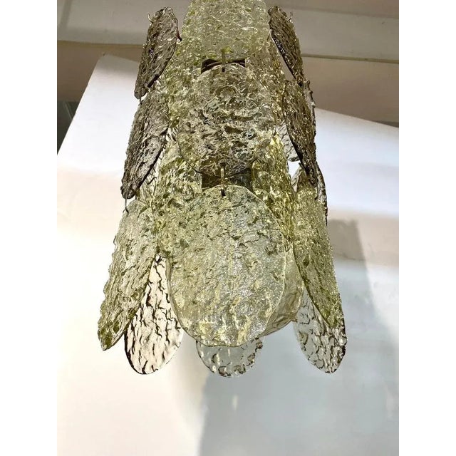 1970s Pair of 1960s Vistosi Torcello Glass Disk Chandeliers by Gino Vistosi For Sale - Image 5 of 12