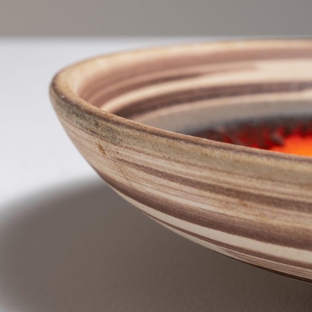 1960s Germany Tan Ceramic Serving Bowl For Sale In Greensboro - Image 6 of 15