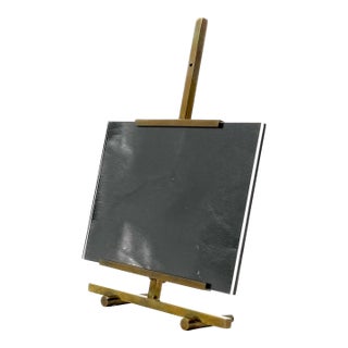 Hollywood Regency Brass Easel Shaped Picture Frame, Montagnani Italy 1970s For Sale