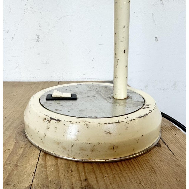 Industrial Beige Gooseneck Table Lamp from Polam, 1960s For Sale - Image 6 of 18