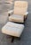 Beige Set of Mid-Century Swivel Armchair and Ottoman in Tweed and Wood, 1970 For Sale - Image 8 of 14