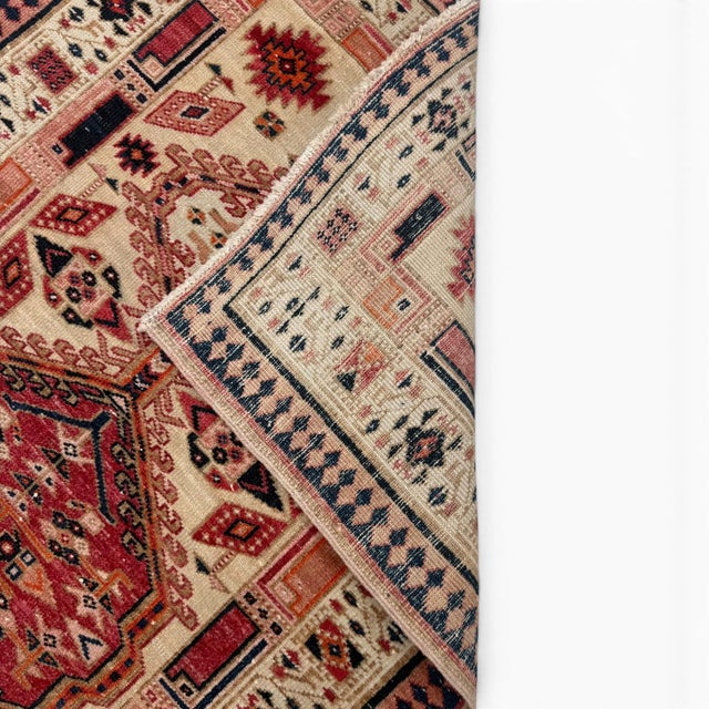 Antique Persian Runner 3x7 – Serap Style Medallion For Sale - Image 4 of 4