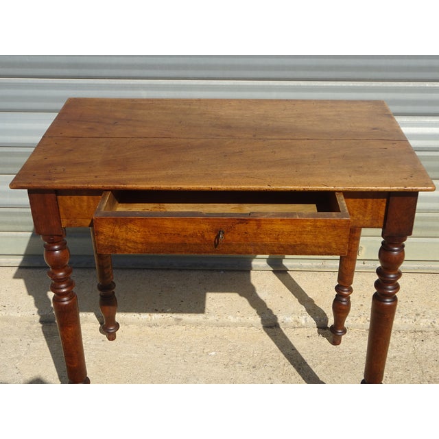 Brown Louis Philippe Style Walnut Writing Desk, 1800s For Sale - Image 8 of 18