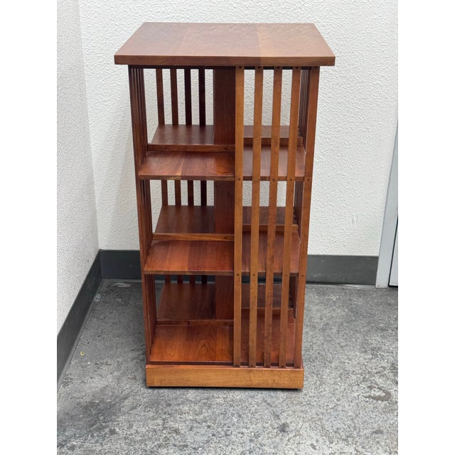 Circa 1999 Stickley Mission Collection Revolving Bookcase For Sale - Image 10 of 12
