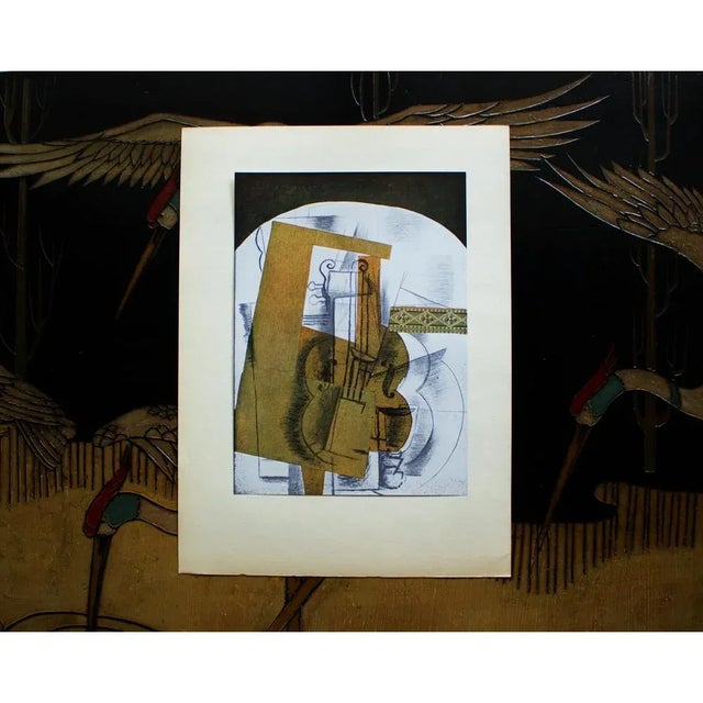 1940s After Georges Braque "La Guitare" First Edition Period Swiss Offset Lithograph For Sale In Dallas - Image 6 of 8