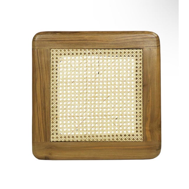 Matthew Izzo Home Bermuda Wood and Rattan Side Table For Sale - Image 4 of 4