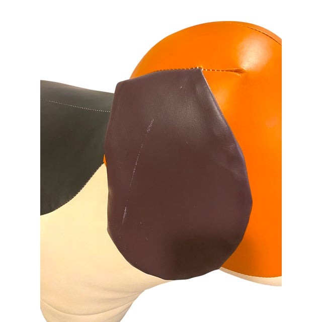 Late 20th Century Dog Footstool Kid's Chair Ottoman 41" Large Oversized Beagle Faux Leather Cool Decor For Sale - Image 11 of 12