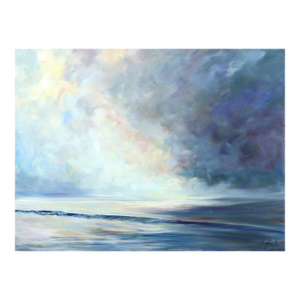 What Remains - Sublime Abstract Blue Coastline Seascape Original Artwork by Kathleen Keifer