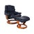 Set of Black Leather Reno Recliner and Ottoman with Manual Function from Stressless For Sale - Image 18 of 18