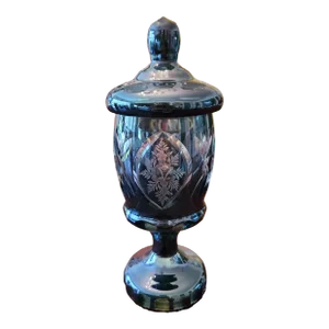 Vintage Mid Century Modern Bohemian Cut Crystal Goblet