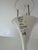 Iconic (and authenticated) Danish/modern floor lamp. Domed mushroom-shaped acrylic shade and laquered tulip pedastal base....