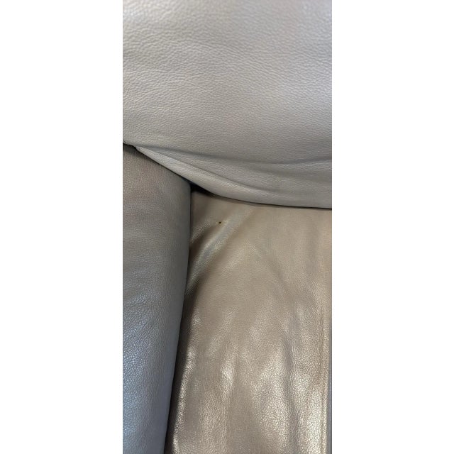 Metal Nicoletti Salotti Italian Leather Lounge Chair For Sale - Image 7 of 9