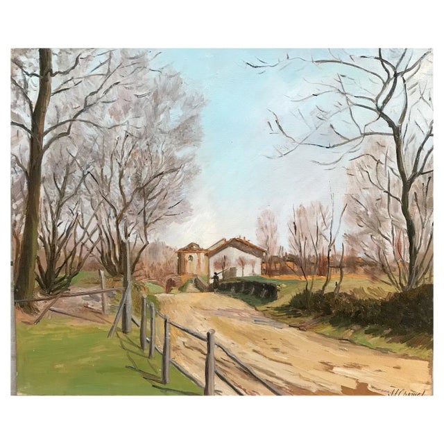 Jean Ferdinand Chomel, Sala Biellese, Italy, Oil on Cardboard, 1947 For Sale