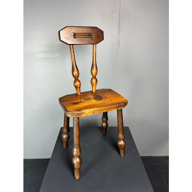 Small Mid-Century French Brutalist Modernist Side Chair in the style of Charles Dudouyt, 1950s For Sale - Image 13 of 13