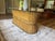 Coastal Vintage Coastal Sheaf of Wheat Bamboo Pedestal Oval Glass Table For Sale - Image 3 of 3