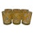 Mid 20th Century Mid-Century Georges Briard Yellow and White Geometric Rock Glasses - Set of 6 For Sale