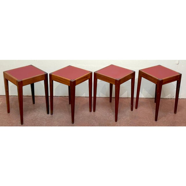 French Modern Stacking Tables in the Style of Jacques Adnet France Circa 1960s For Sale - Image 10 of 11