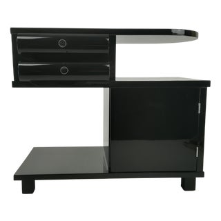 Art Deco Architectural Black Nightstand, Austria, 1920s For Sale