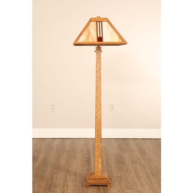Ppl Fine Woodworking Mission Oak and Stained Glass Floor Lamp For Sale - Image 18 of 18