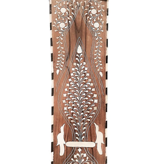 Inlaid Teak Armless Chair From India With Removable Cushion For Sale In New York - Image 6 of 13