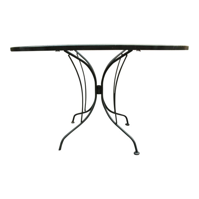 Vintage Mid Century Wrought Iron Patio Table Chairish