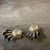 Contemporary 1980s Vintage Gilted Metal Black Enamel and Faux Pearls Italian Clip on Earrings For Sale - Image 3 of 12