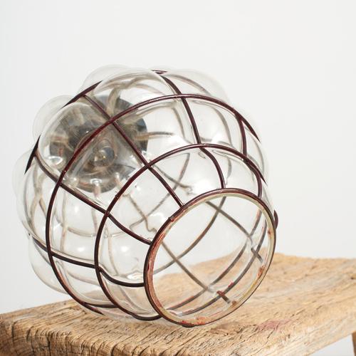 Vintage Murano Style Cage Glass Pendant Light, 1930s For Sale - Image 3 of 6