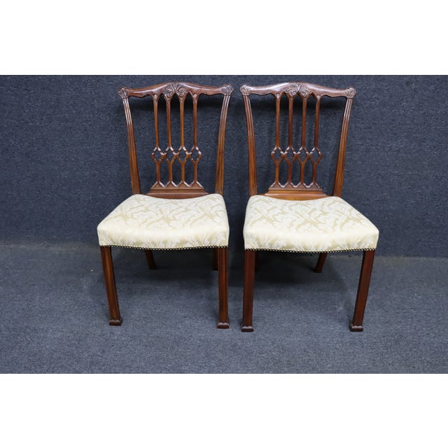 Pair of John Widdicomb Chippendale Style Mahogany Dining Chairs For Sale - Image 12 of 14