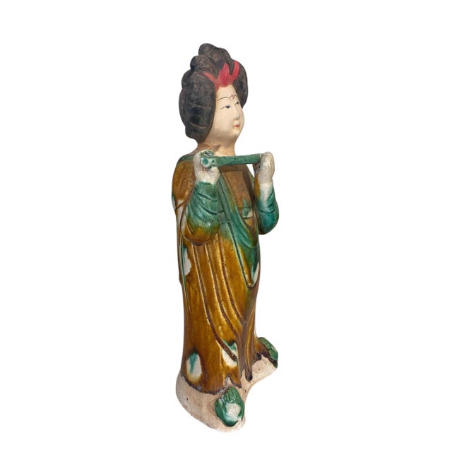 Vintage Chinese Ancient Tang Dynasty Style Court Female Musician Figure 10" H For Sale - Image 4 of 6